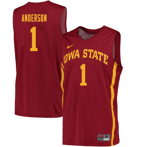 Men #1 Luke Anderson Iowa State Cyclones College Basketball Jerseys Sale-Cardinal - Click Image to Close